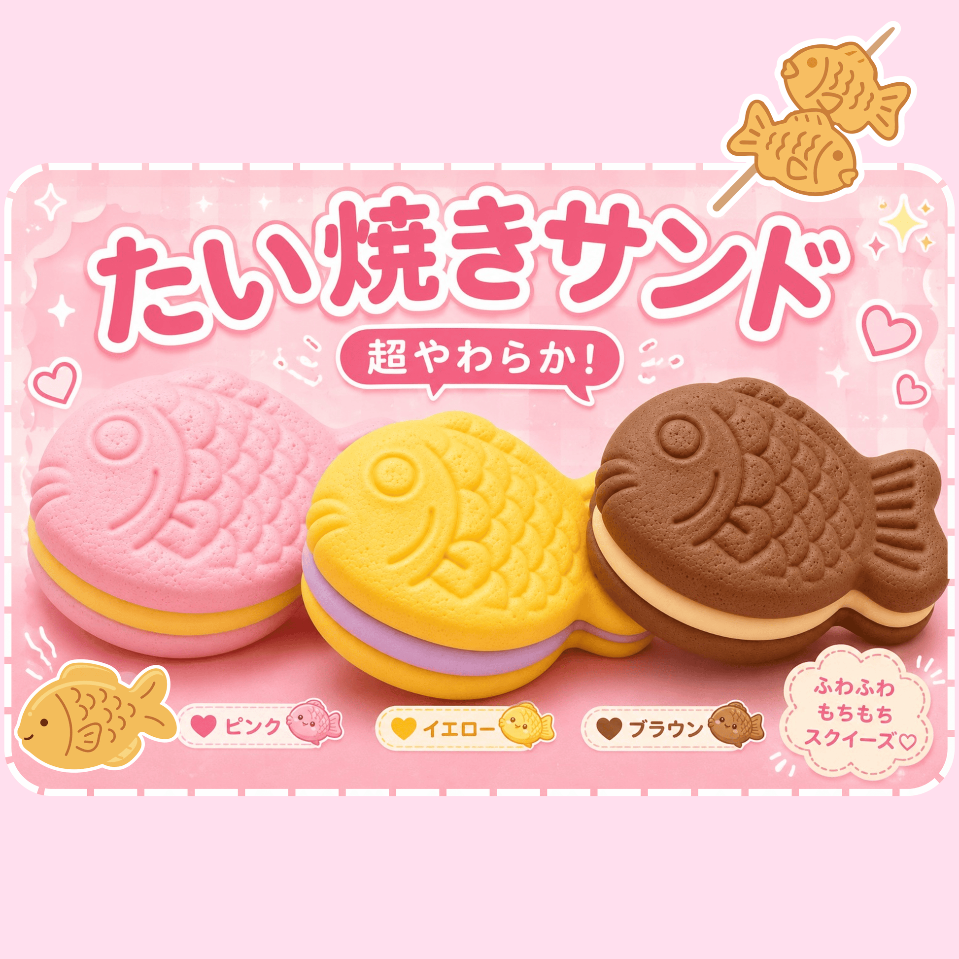 たい焼きTaiyaki Fish Sandwich Squishy Toy - OVERRATED