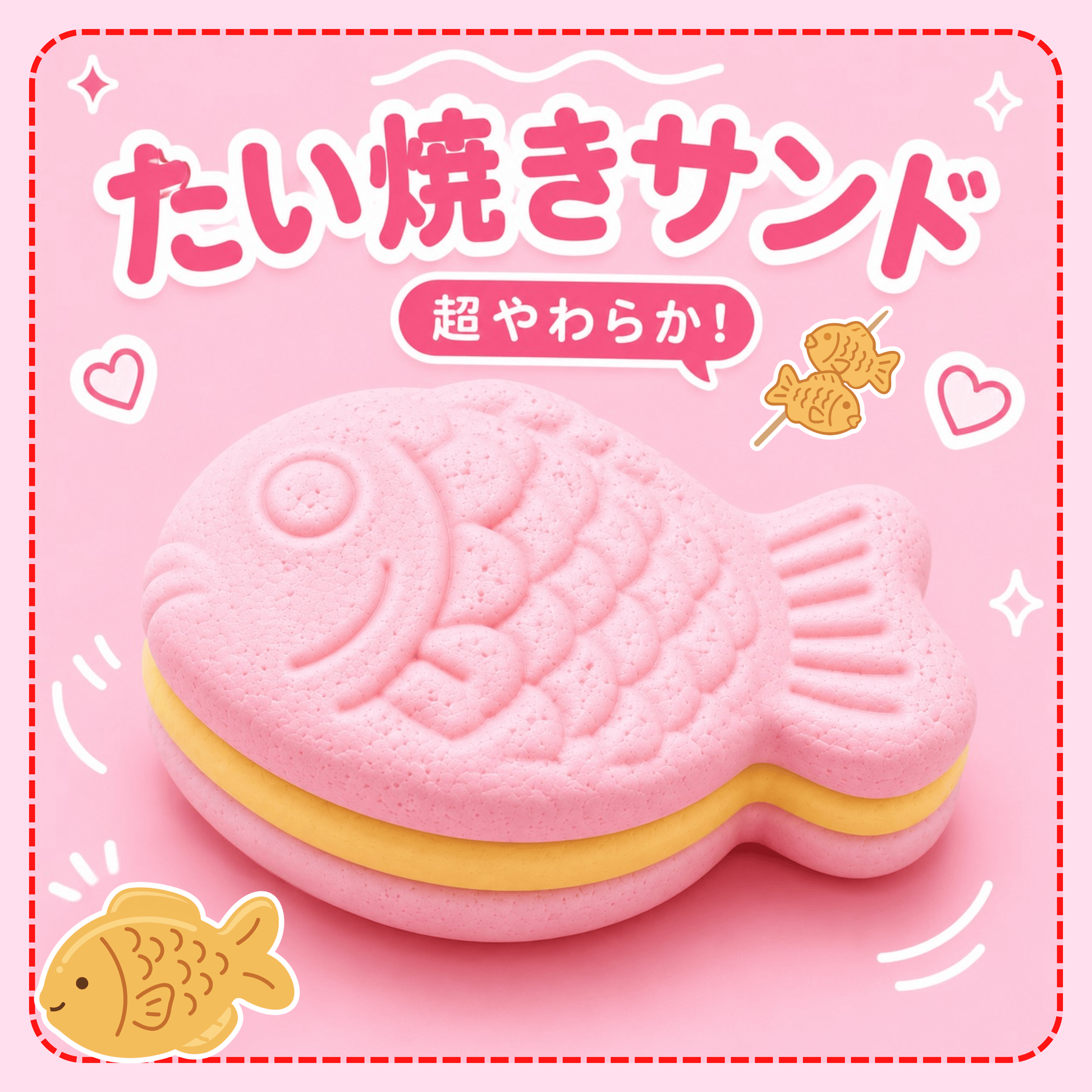 たい焼きTaiyaki Fish Sandwich Squishy Toy - OVERRATED