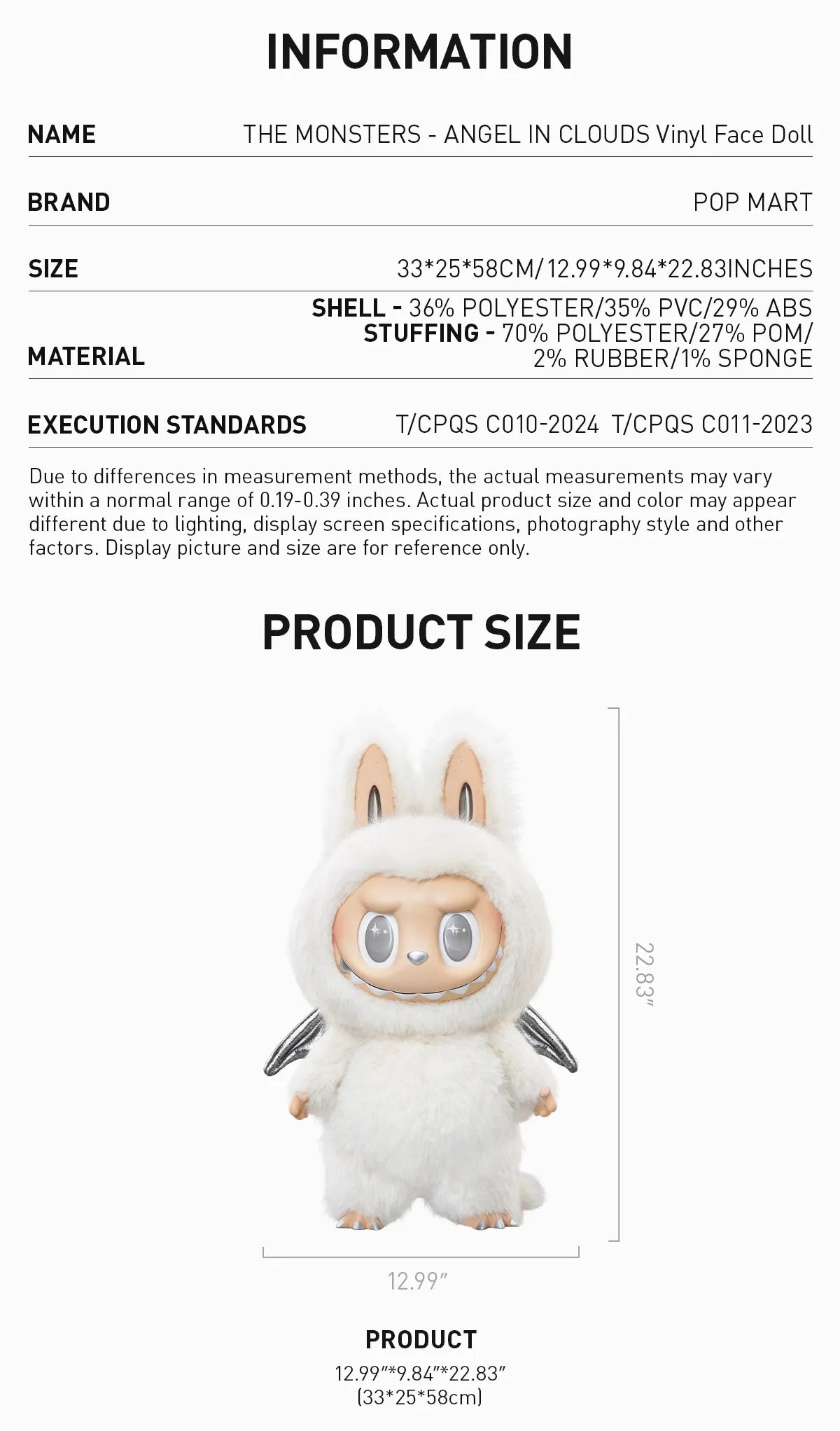 THE MONSTERS ANGEL IN CLOUDS Vinyl Face Doll - OVERRATED