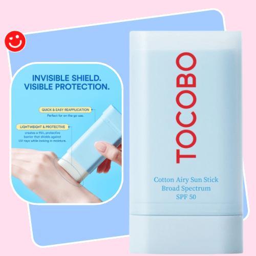 Tocobo Cotton Airy Sun Stick Sun Screen Broad Spectrum SPF 50 - OVERRATED