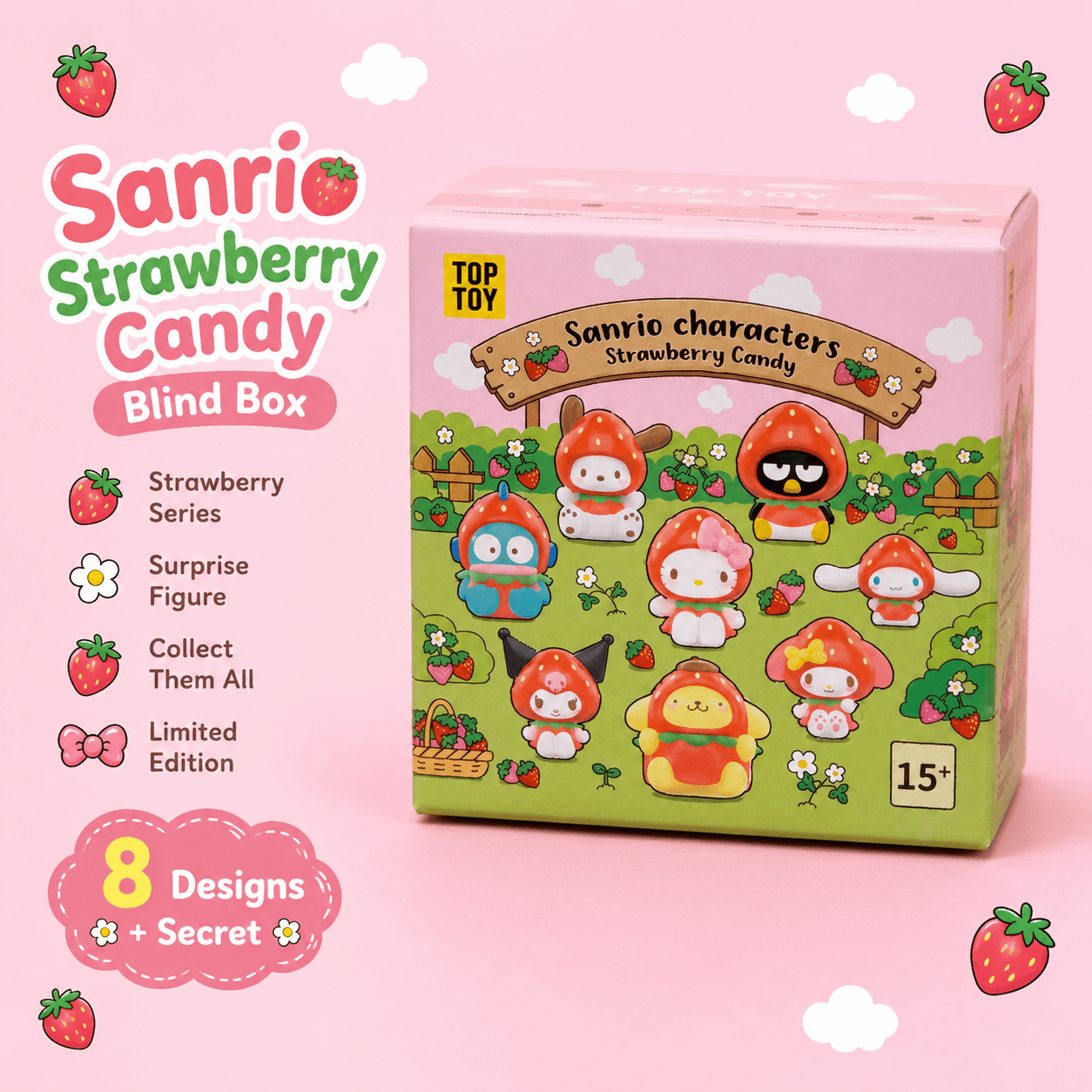 Top Toy Sanrio Characters Strawberry Candy Blind Box - OVERRATED