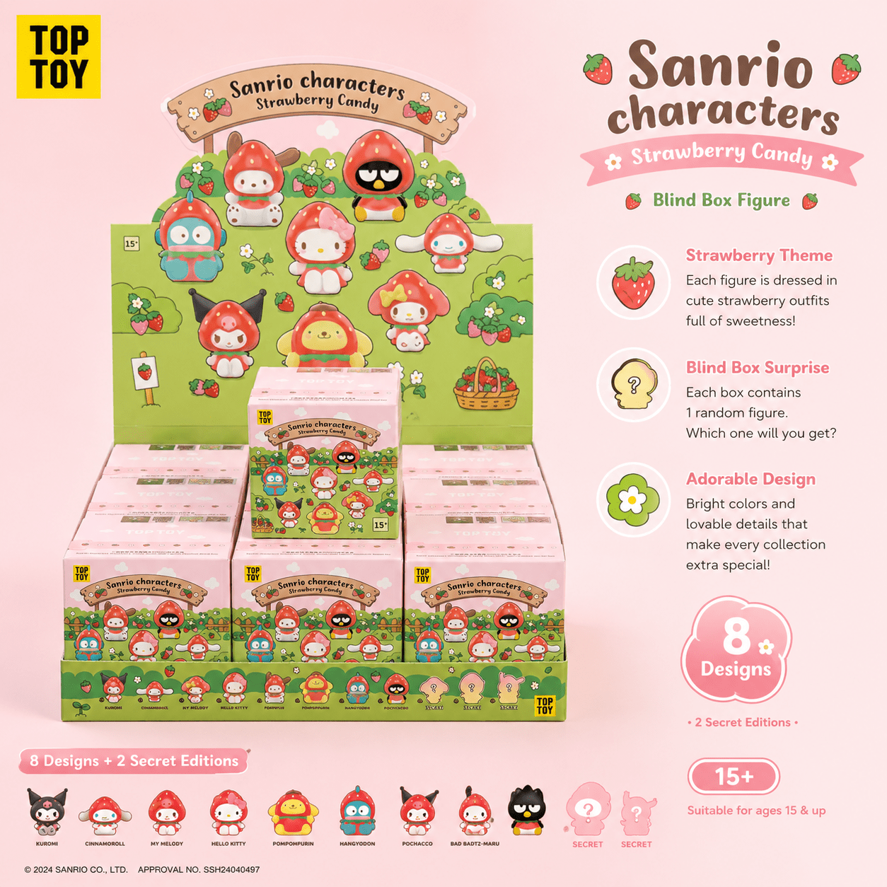 Top Toy Sanrio Characters Strawberry Candy Blind Box - OVERRATED