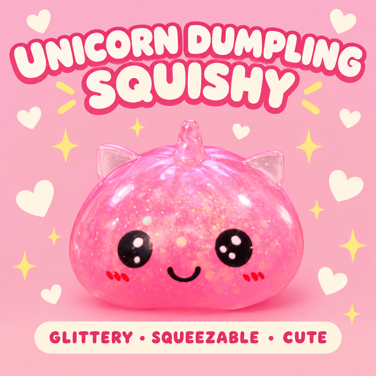 Unicorn Dumpling Squishy – Glittery Mystery Squishy Toy - OVERRATED