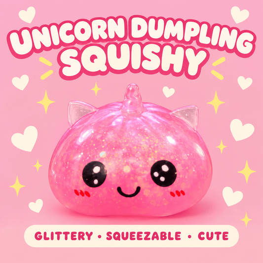 Unicorn Dumpling Squishy – Glittery Mystery Squishy Toy - OVERRATED