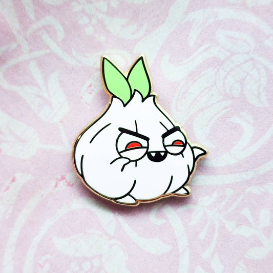 Vampire Garlic Enamel Pin - OVERRATED