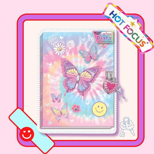 Y2K Kawaii Butterfly Diary with Lock & Keys - OVERRATED