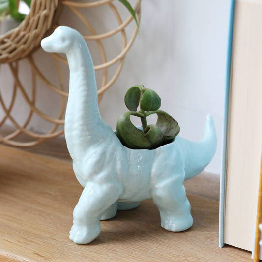 Green Diplodocus Dinosaur Planter