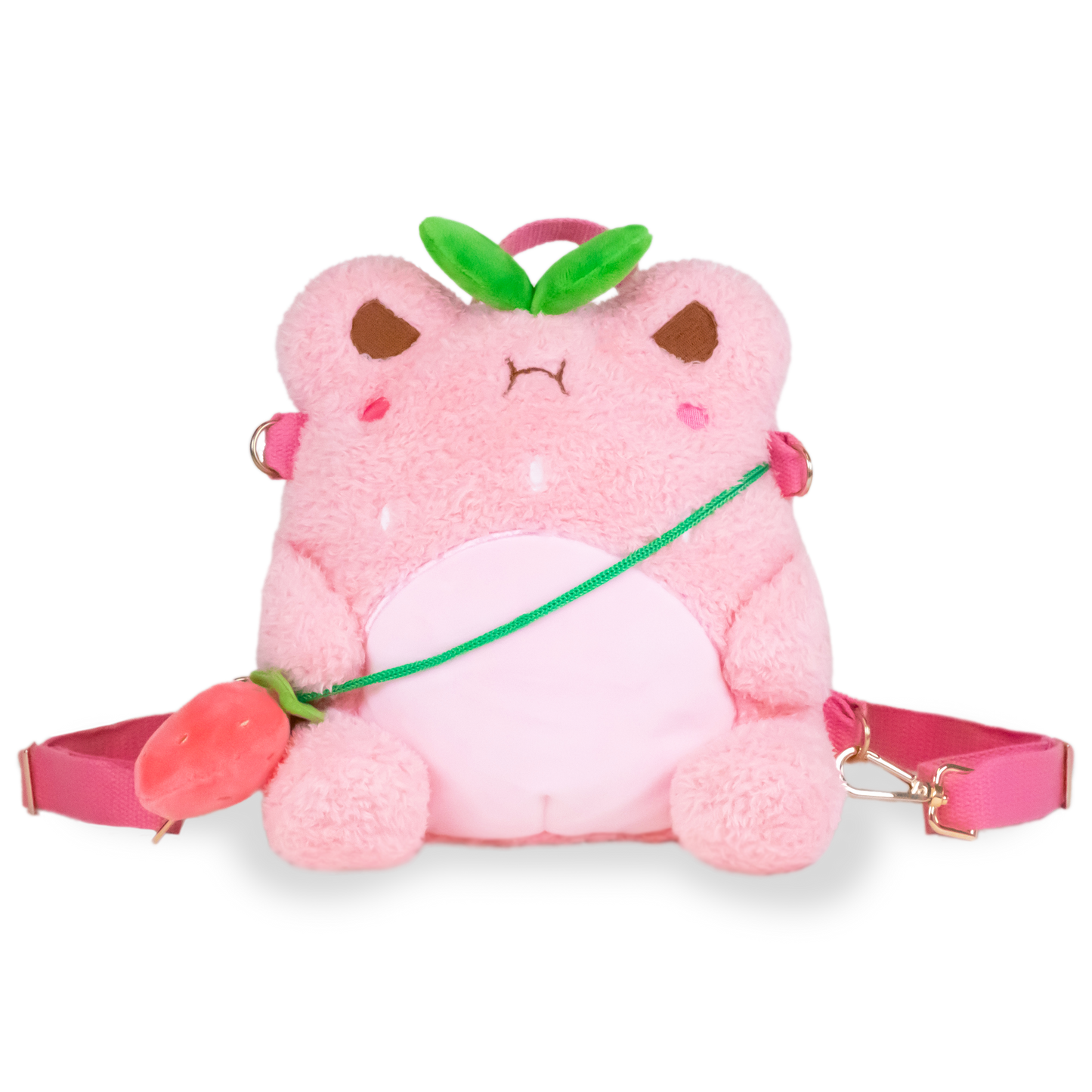 Strawberry Wawa Backpack (Cute Kawaii Pink Frog Shoulder Bag