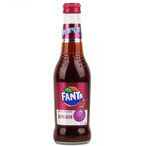 Fanta Sour Plum Soda 275ml bottle, case