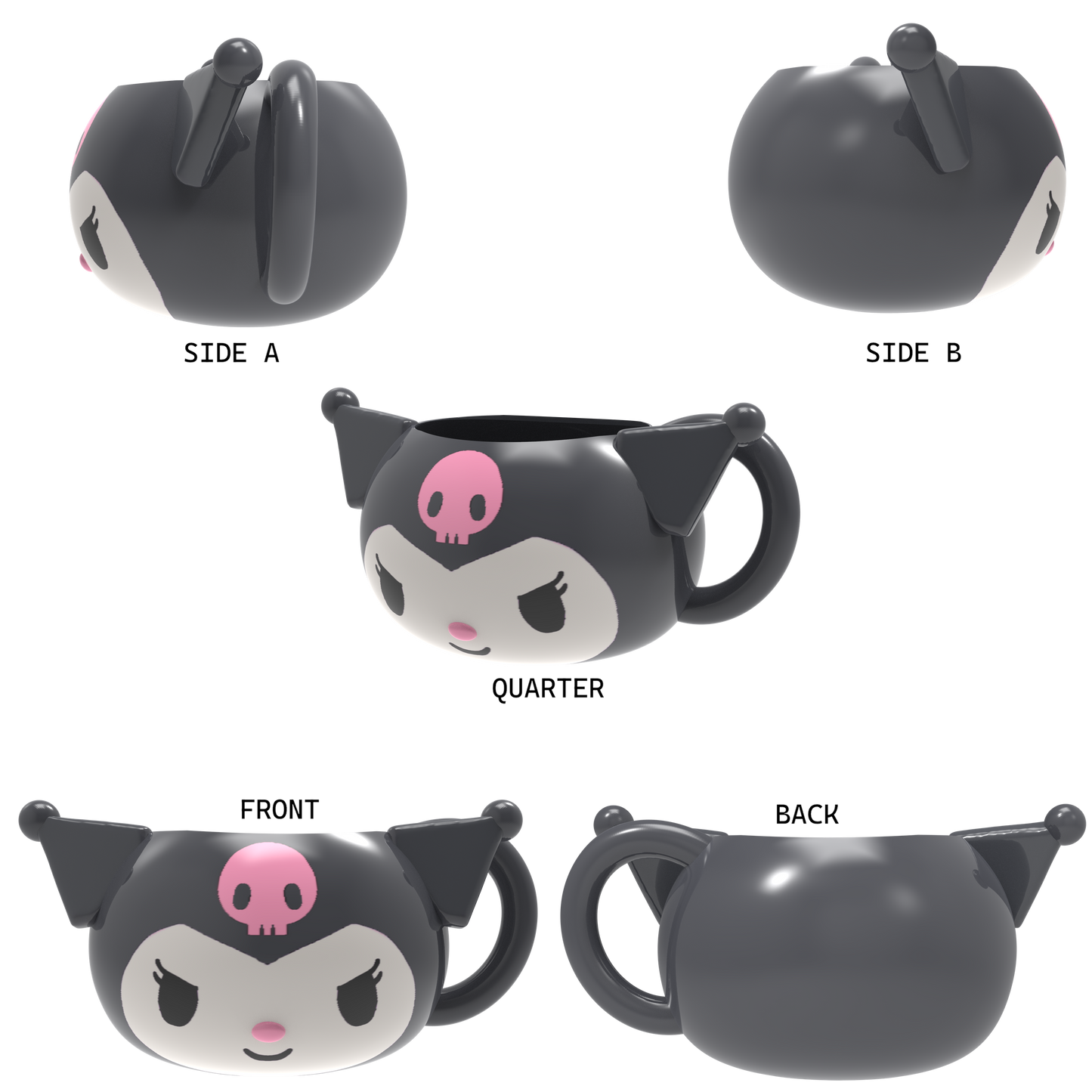 Sanrio Kuromi Ceramic 3D Sculpted Mug