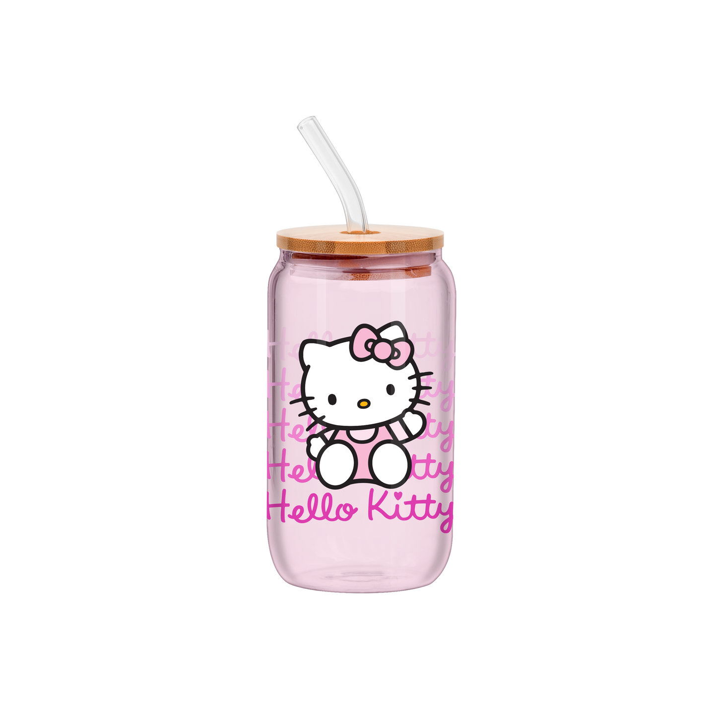 Hello Kitty Gradient 16oz Glass Tumbler w/ Bamboo Lid