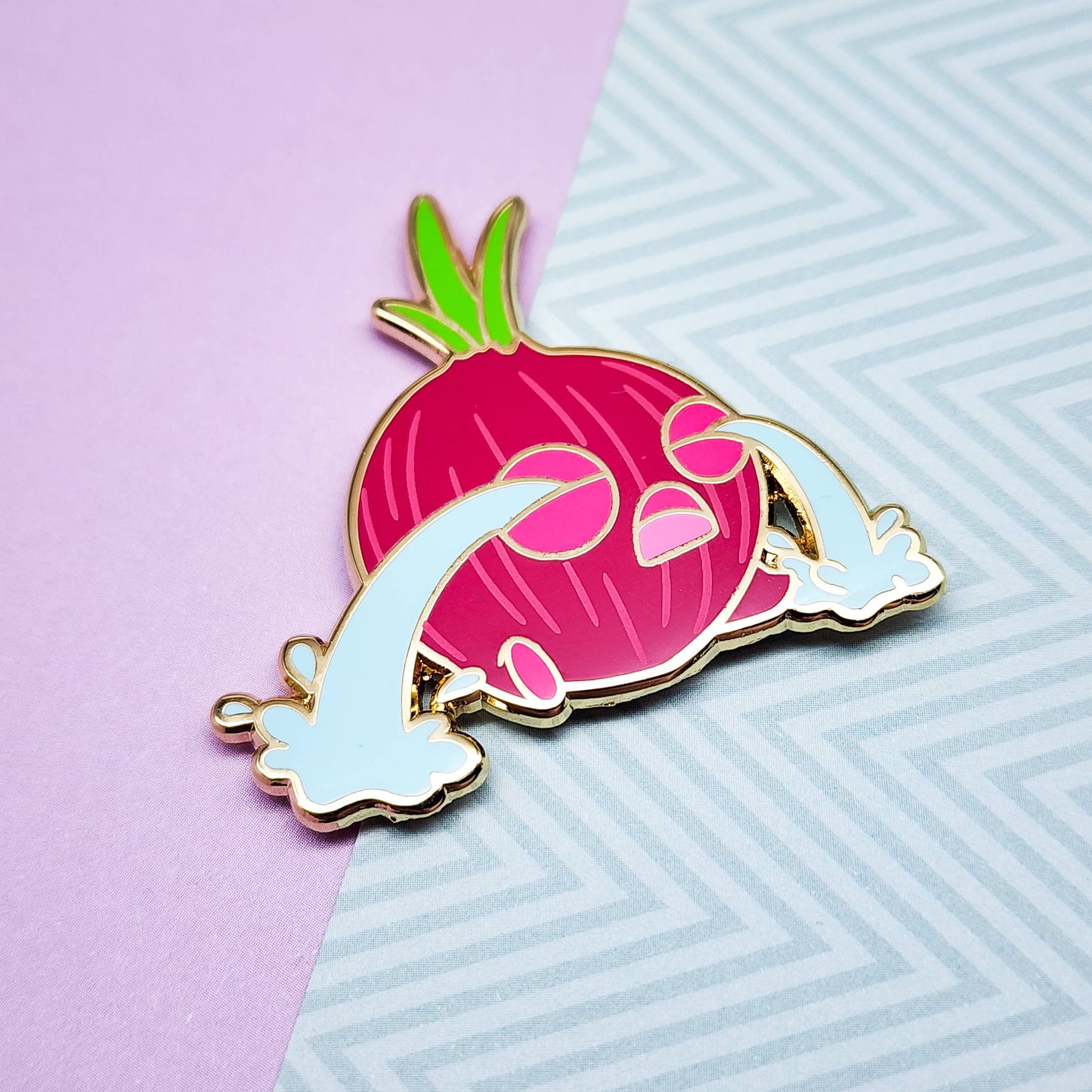 Sad Onion Enamel Pin