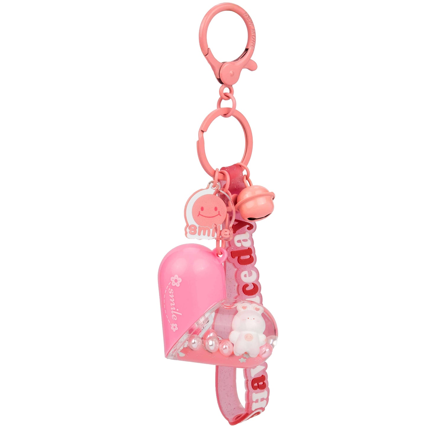 KIRA KIRA Pink Heart Flip Liquid Effect Sensory Keychain🩷