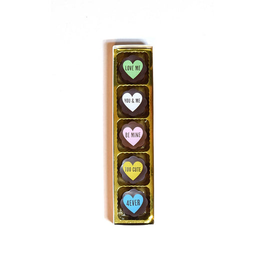 Valentine Sayings Hearts Chocolate Covered Caramels 5p