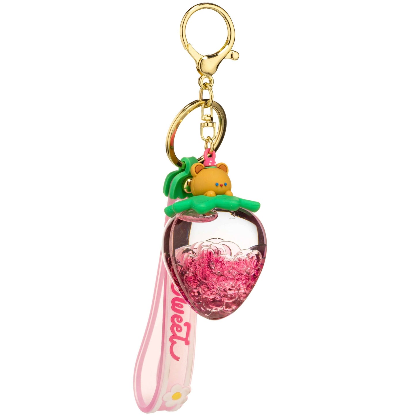 KIRA KIRA Sweet Strawberry Shape Liquid Sensory Keychain🍓