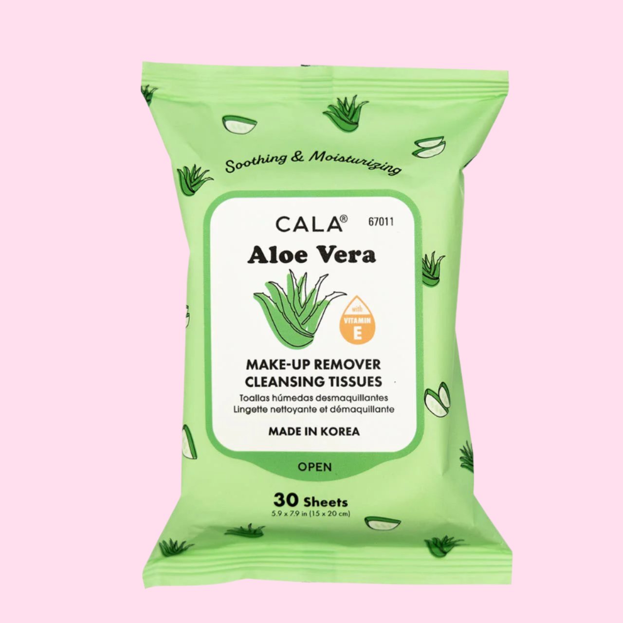 Cala Makeup Remover Wipes Tissue Cleanser: Aloe Vera