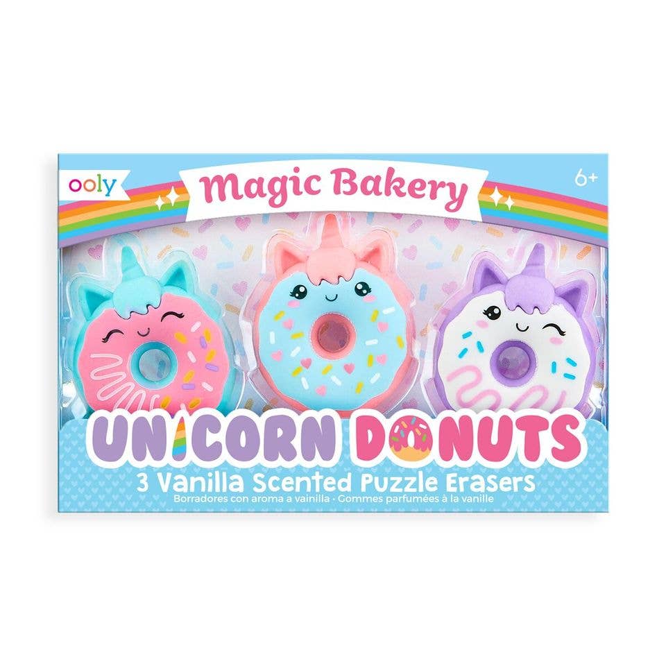 Magic Bakery Unicorn Donuts Scented Erasers - Set of 3