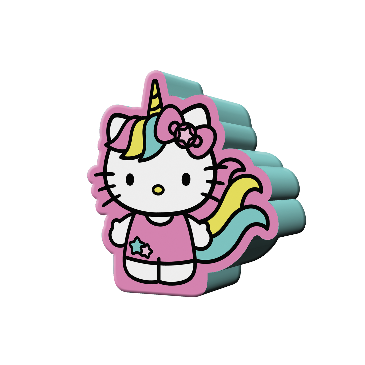 Hello Kitty Unicorn Star Large Die Cut MDF Box Wall Sign