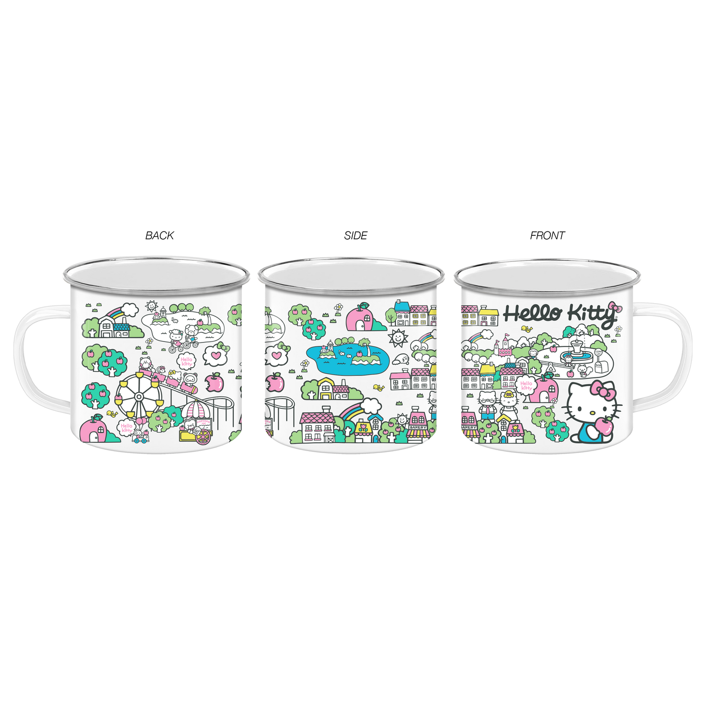 Hello Kitty Destination Neighborhood 21oz Enamel Camper Mug