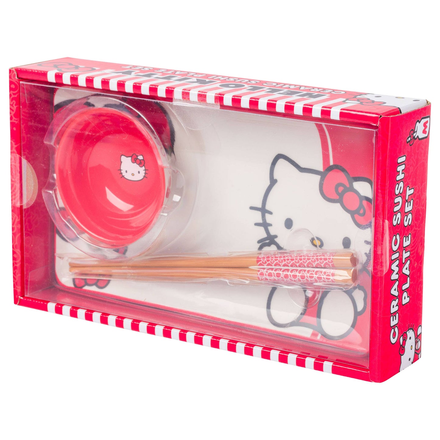 Hello Kitty Red and White Classic 3pc Ceramic Sushi Set