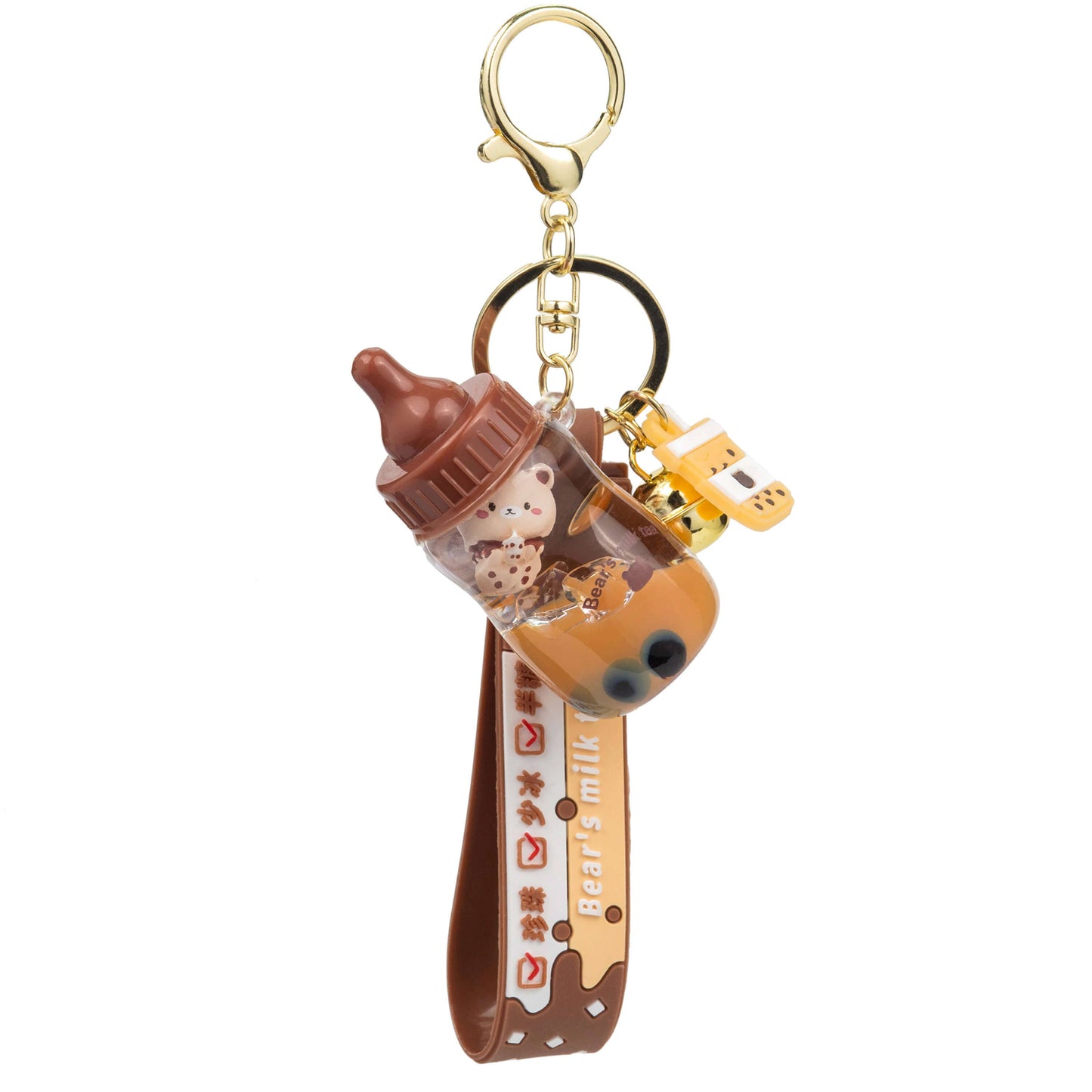 KIRA KIRA Bears Milk Tea Liquid Effect Sensory Keychain🤎