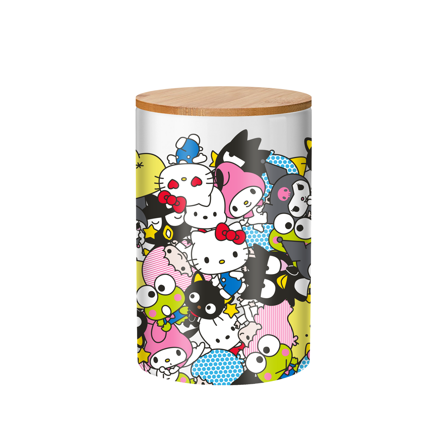 Sanrio Character Bunch 6.6" Ceramic Cookie Jar w/ Bamboo Lid