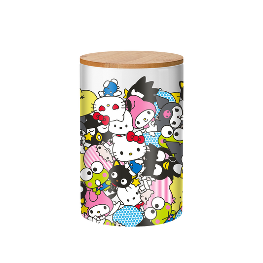 Sanrio Character Bunch 6.6" Ceramic Cookie Jar w/ Bamboo Lid