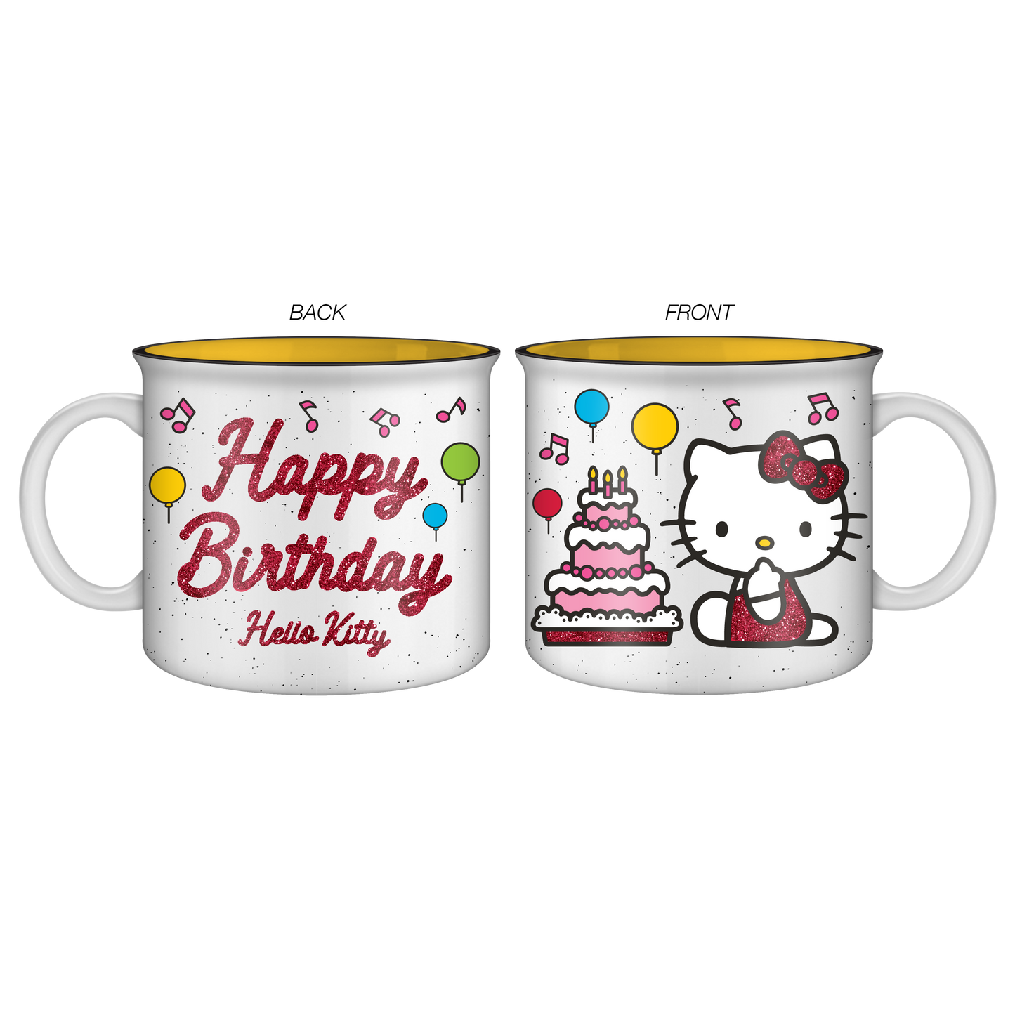 Hello Kitty Birthday Glitter 20oz Ceramic Camper Mug