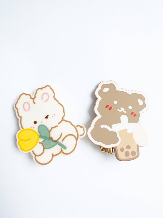 EGGY CAKES Boba Bear Hair Clips