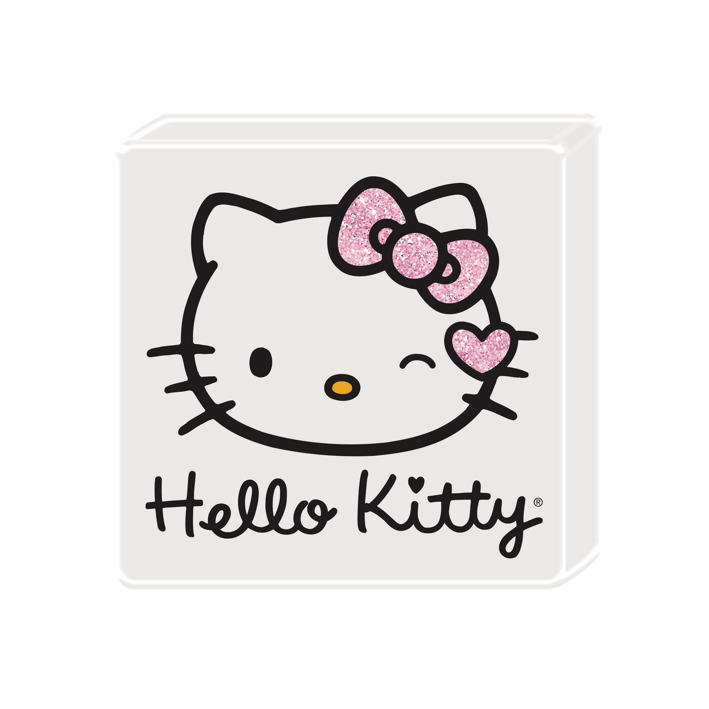 Hello Kitty Wink Glitter 5” x 5” Ceramic Box Sign