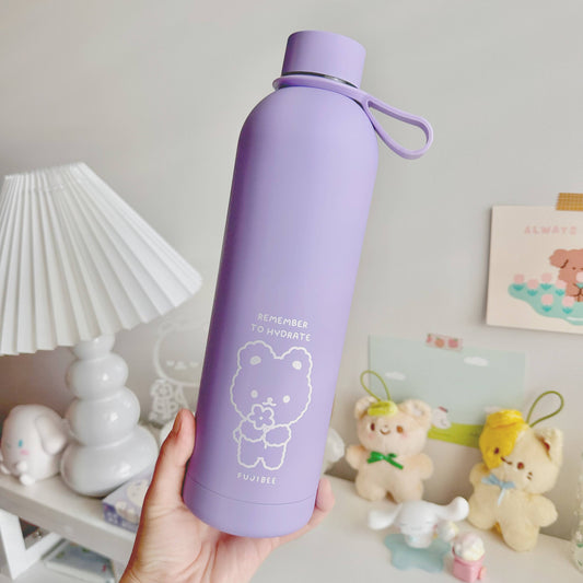 Lilac Purple - Cute Steel Water Bottle Insulated Hot Cold