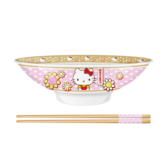 Hello Kitty 30oz Ceramic Ramen Bowl with Chopsticks