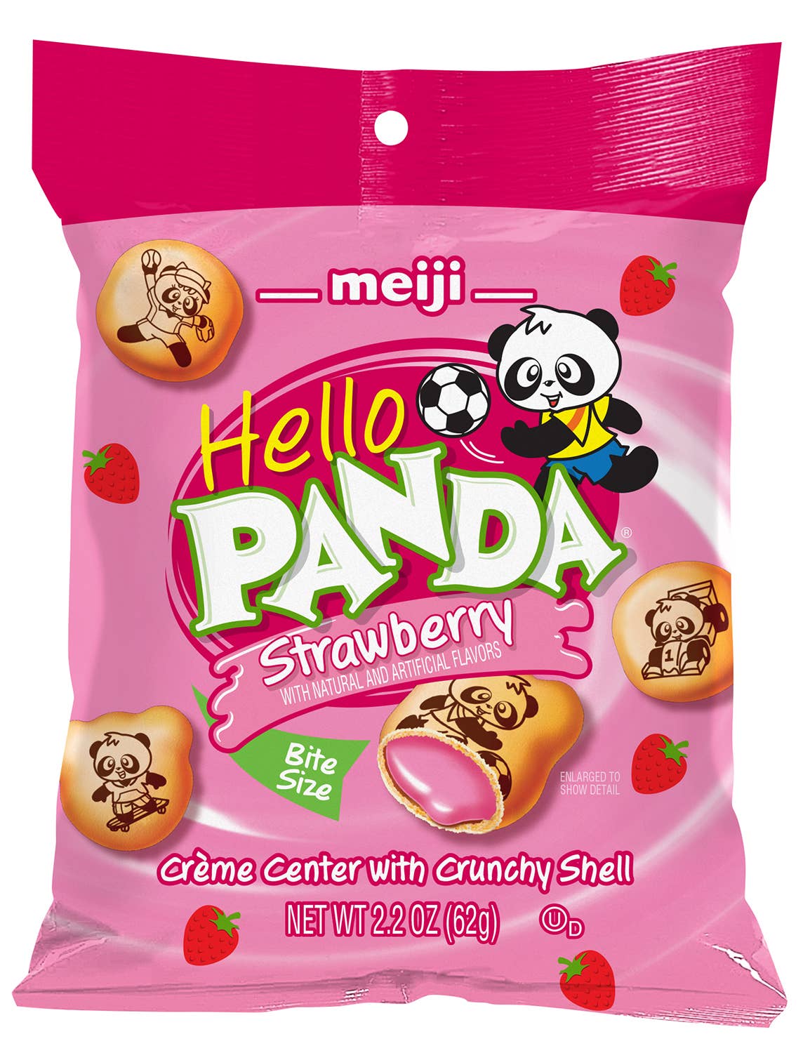 Meiji Hello Panda, Strawberry 2.2oz Bag,